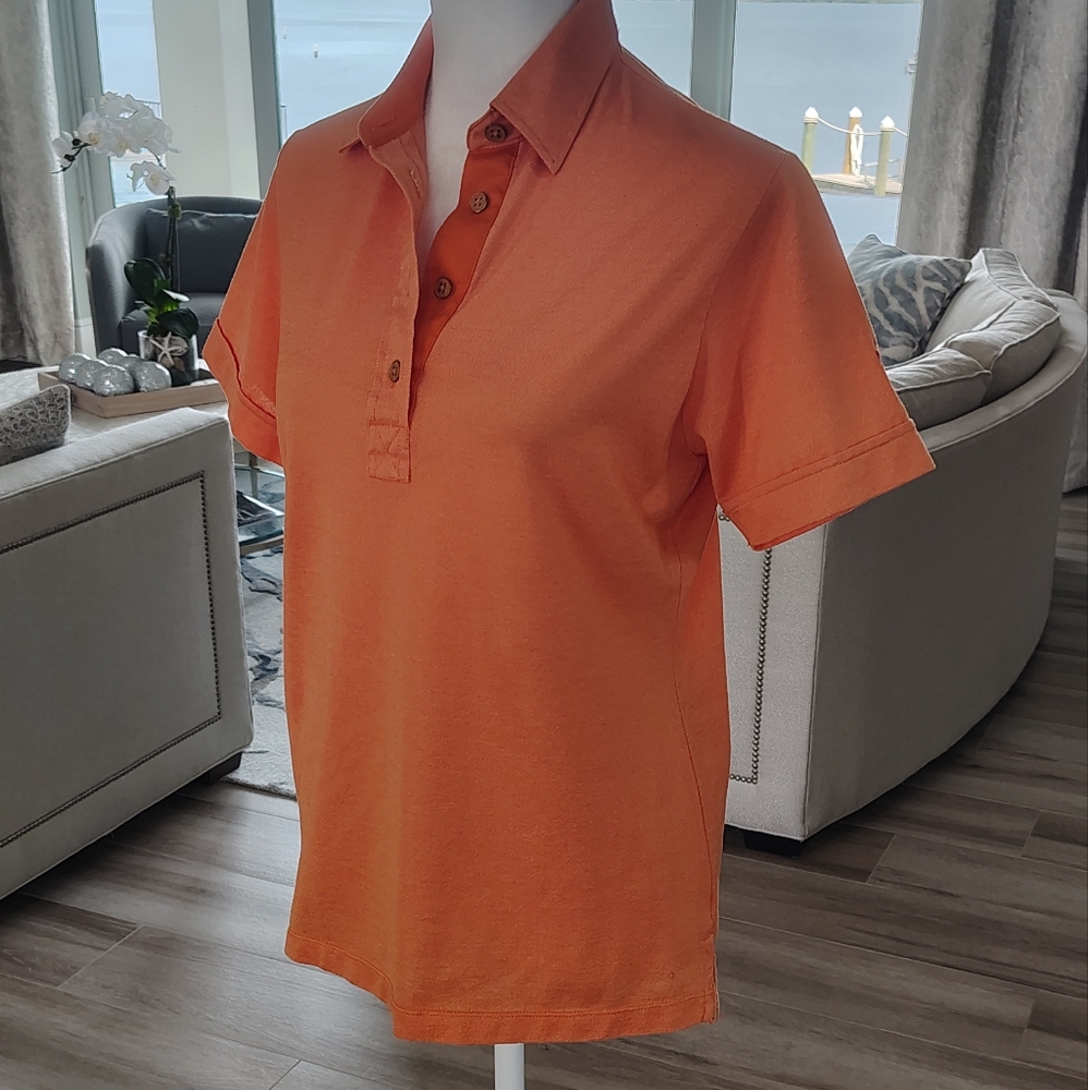 Peter Millar Vibrant Orange Polo Style Golf Shirt